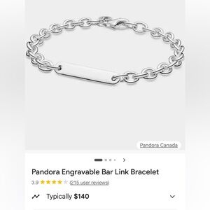 Pandora Silver Engravable Bracelet